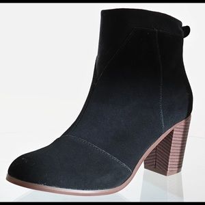 Tom’s Lunata black suede heeled boots